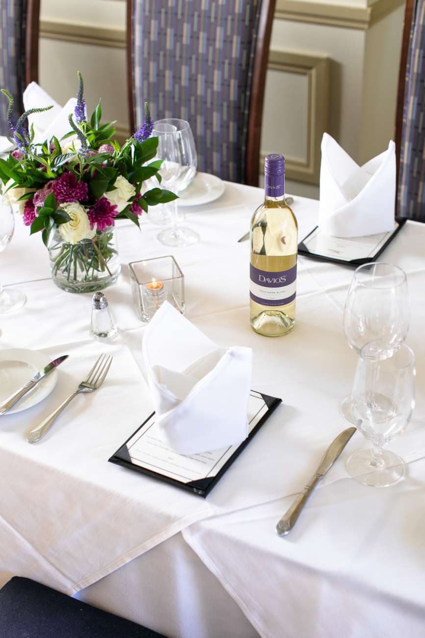 Place setting at a table in Private Room