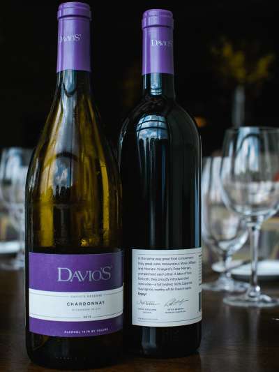 Davio's Wines Bottle Chard & Cabernet