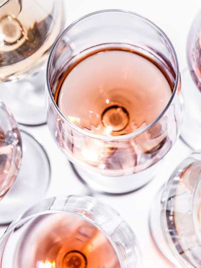 glasses of Rose wine