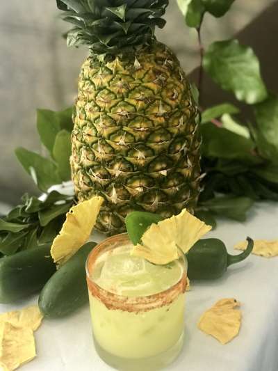 Pineapple, Vodka, Davio's Doli in a rocks glass