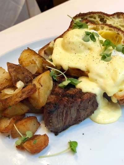 Steak, Poached Eggs, Brunch Potatoes