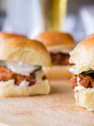Chicken Sliders on a plate 