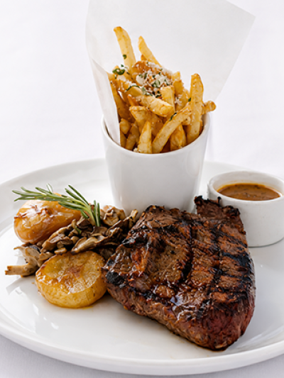 Flat Iron, Parmigiano Fries