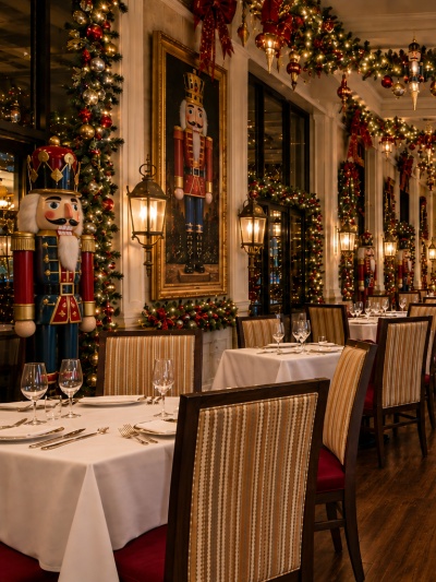 Nutcracker Room with Nutcrackers, Festive lights and decor