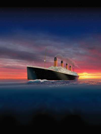 Photo of Titanic at Sunset