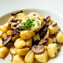 Hand-Rolled Potato Gnocchi, Organic Mushrooms, Basil, White Truffle Oil