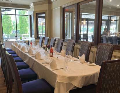 Newbury Room 20 Seats Long table window to outside and dining room