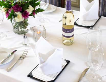 Place setting at a table in Private Room