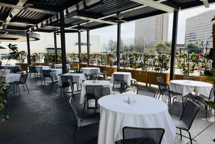 Patio Tables with tablecloths