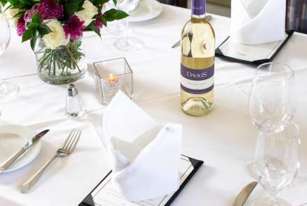 Place setting at a table in Private Room